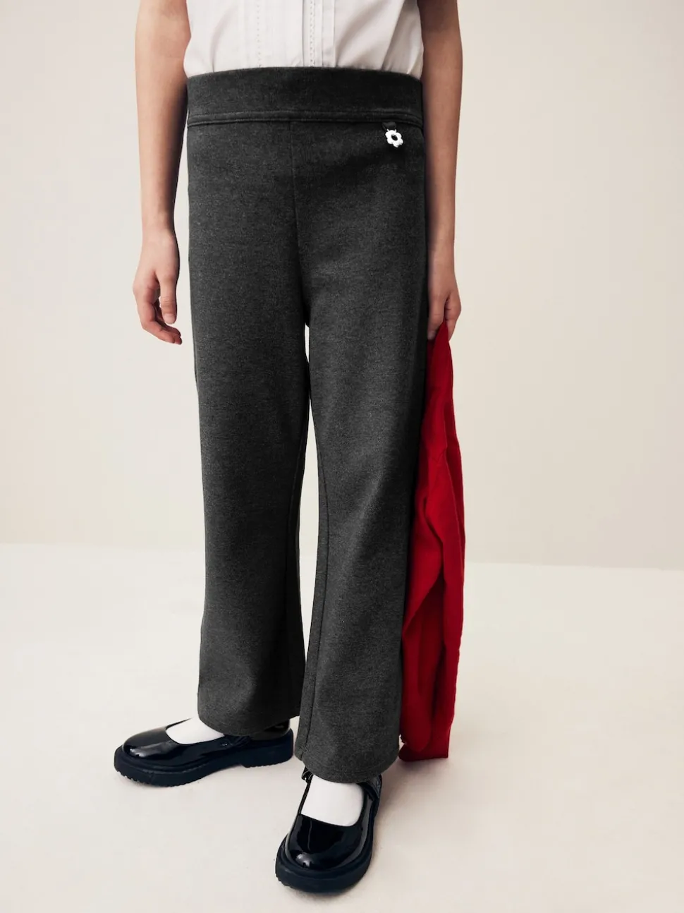 Charcoal Grey 2 Pack Pull-On Cotton Rich Stretch Boot Cut School Trousers (3-17yrs)