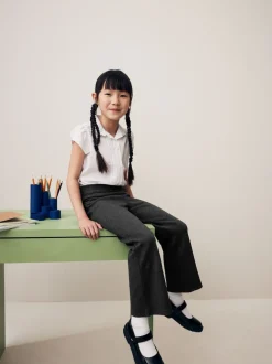 Charcoal Grey 2 Pack Pull-On Cotton Rich Stretch Boot Cut School Trousers (3-17yrs)