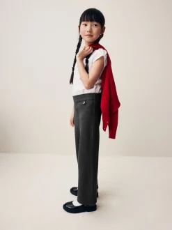 Charcoal Grey 2 Pack Pull-On Cotton Rich Stretch Boot Cut School Trousers (3-17yrs)