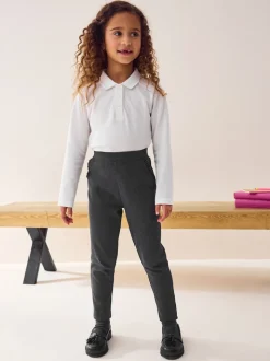 Charcoal Grey Pull-On Cotton Rich Stretch School Trousers (3-16yrs)