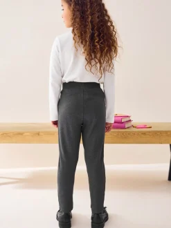Charcoal Grey Pull-On Cotton Rich Stretch School Trousers (3-16yrs)