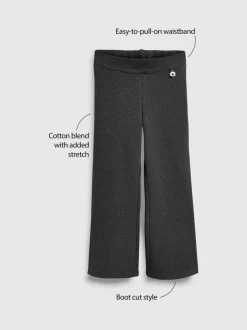 Charcoal Grey Regular Length Pull-On Cotton Rich Stretch Boot Cut School Trousers (3-16yrs)