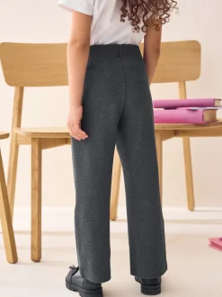 Charcoal Grey Regular Length Pull-On Cotton Rich Stretch Boot Cut School Trousers (3-16yrs)