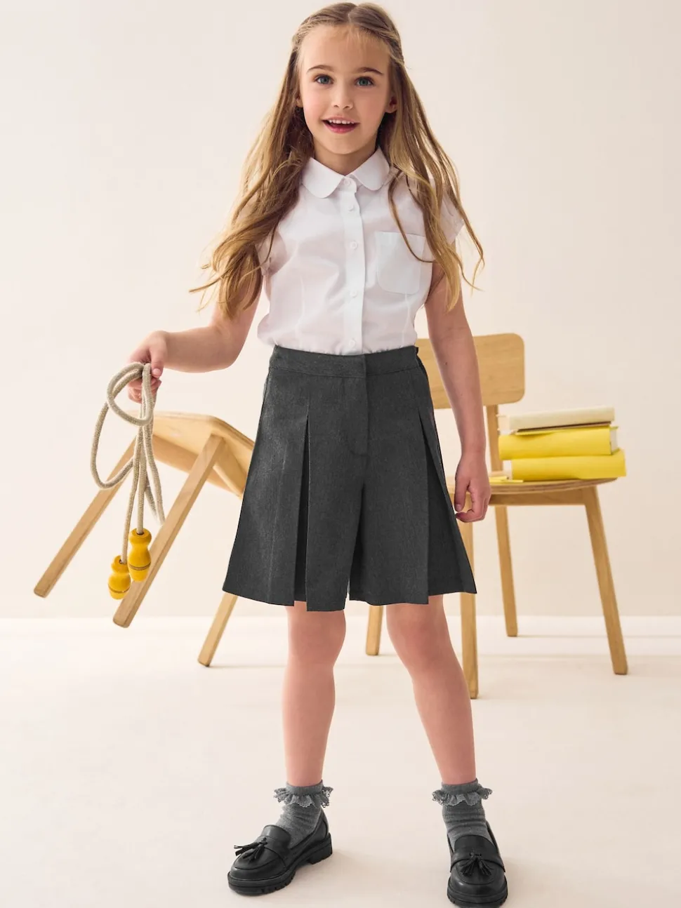 Charcoal Grey School Skort (3-16yrs)