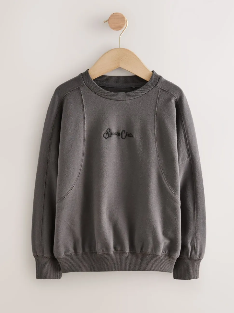 Charcoal Grey Sports Club Sweat Top (3-16yrs)