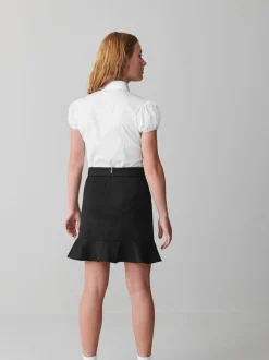Clarks Black Peplum Woven School Skirt