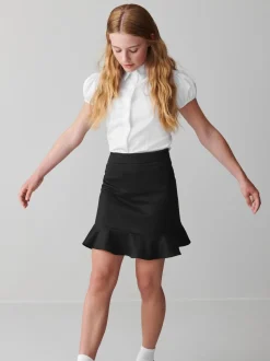 Clarks Black Peplum Woven School Skirt