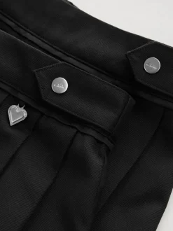 Clarks Black Pleated School Skirts 2 Pack