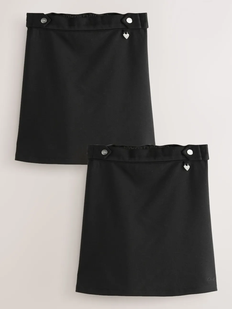 Clarks Black Pull-On Ponte Pencil School Skirts 2 Pack
