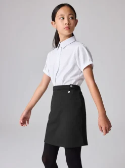 Clarks Black Senior Girls School Ponte Pencil Skirt