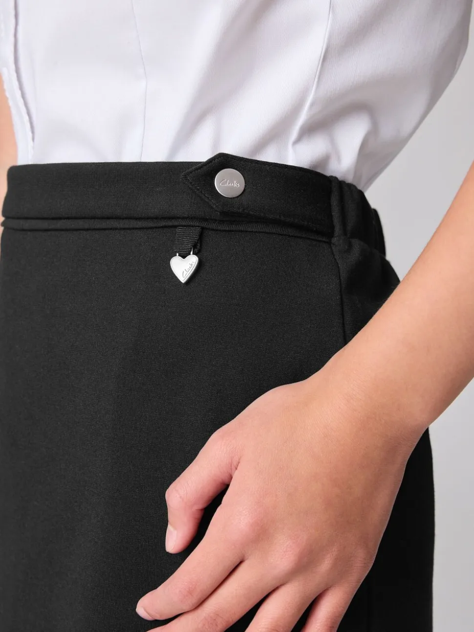 Clarks Black Senior Girls School Ponte Pencil Skirt