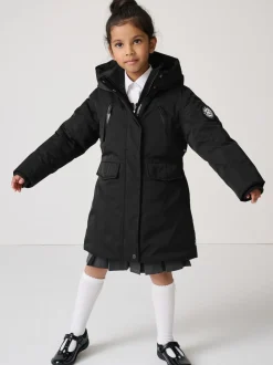 Clarks Black Waterproof Padded Tech Coat