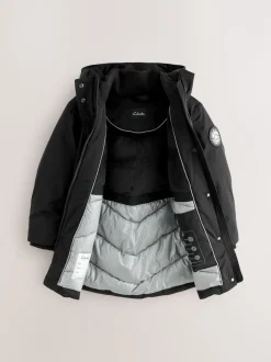 Clarks Black Waterproof Padded Tech Coat
