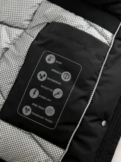 Clarks Black Waterproof Padded Tech Coat
