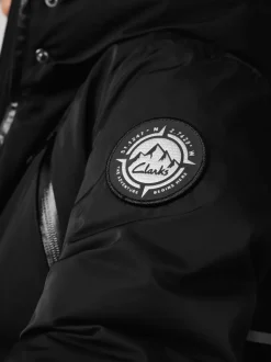 Clarks Black Waterproof Padded Tech Coat