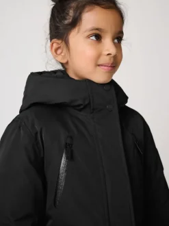 Clarks Black Waterproof Padded Tech Coat