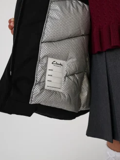 Clarks Black Waterproof Padded Tech Coat
