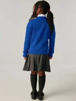 Clarks Blue Girls Bow Sweat School Cardigan