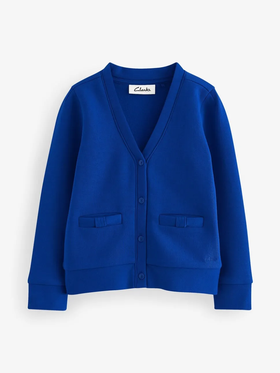 Clarks Blue Girls Bow Sweat School Cardigan