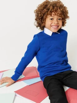 Clarks Blue Unisex Crew Neck School Sweatshirt