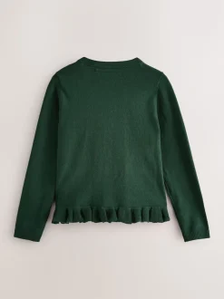 Clarks Green Bow Knitted School Cardigans 2 Pack