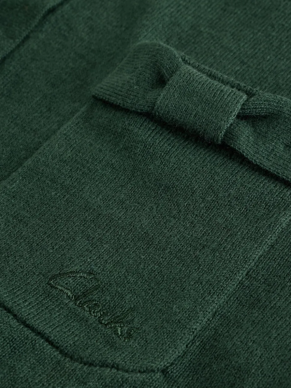 Clarks Green Bow Knitted School Cardigans 2 Pack