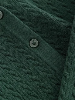 Clarks Green Cable Knit Frill School Cardigan