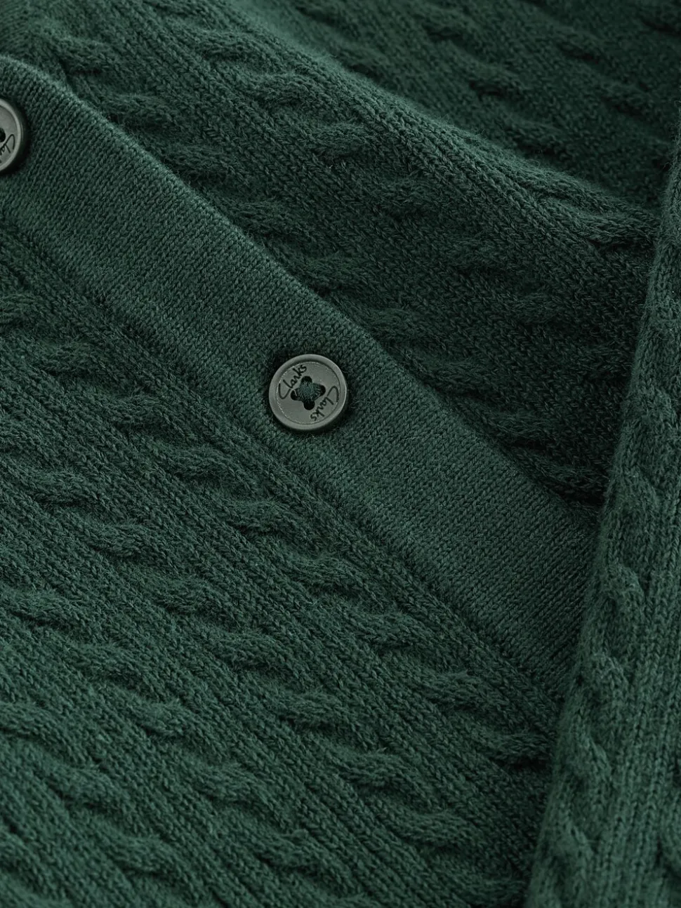 Clarks Green Cable Knit Frill School Cardigan