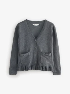 Clarks Grey Bow Knitted School Cardigans 2 Pack