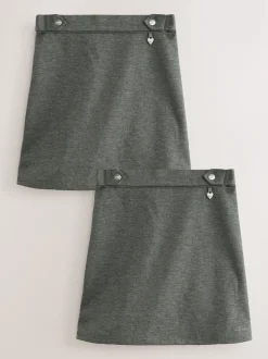 Clarks Grey Pull-On Ponte Pencil School Skirts 2 Pack