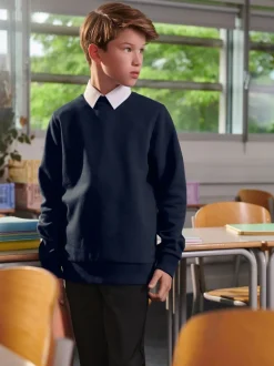 Clarks Navy Blue Unisex Crew Neck School Sweatshirt