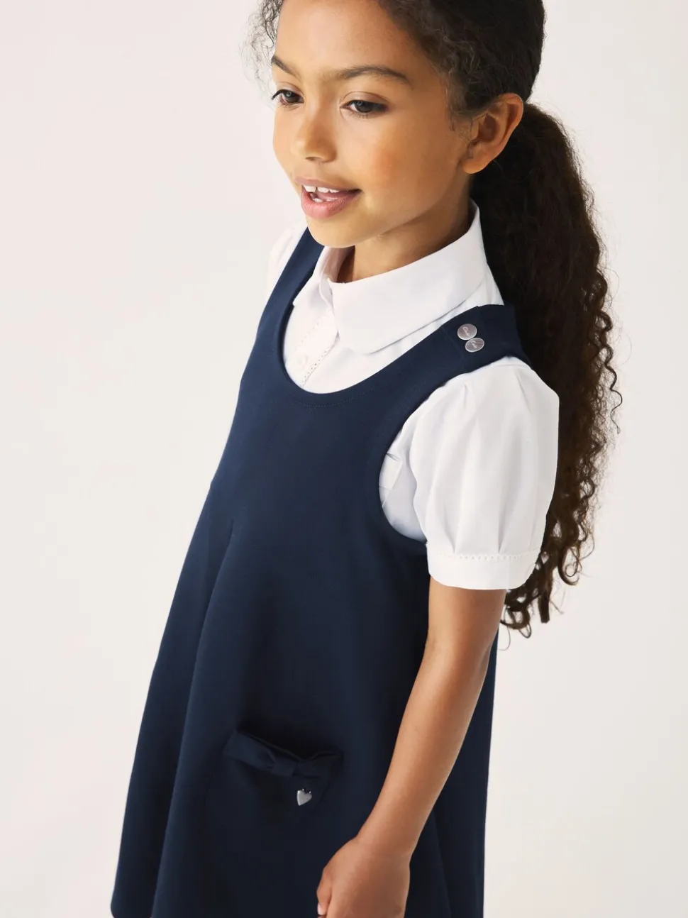 Clarks Navy Clarks School Ponte Pinafore Dress
