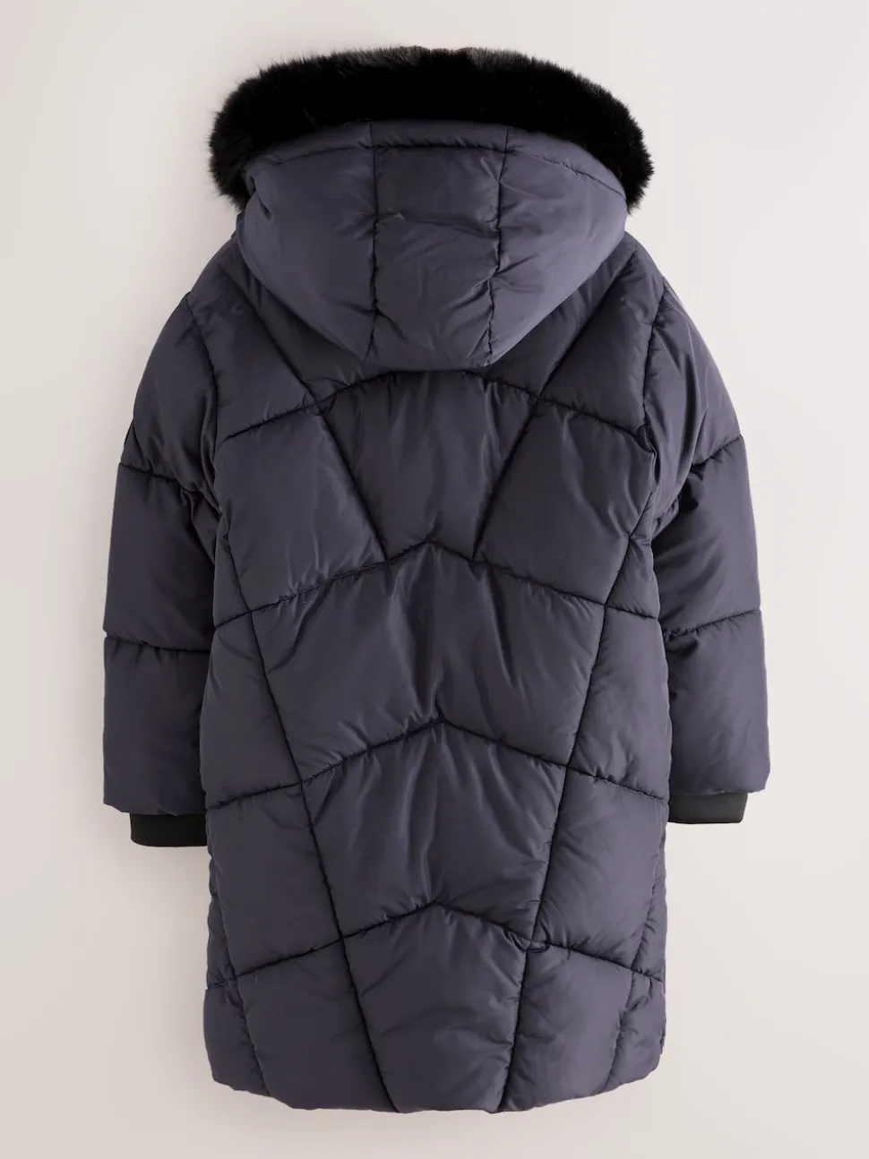 Clarks Navy Girls Shower Resistant Longline Padded Coat