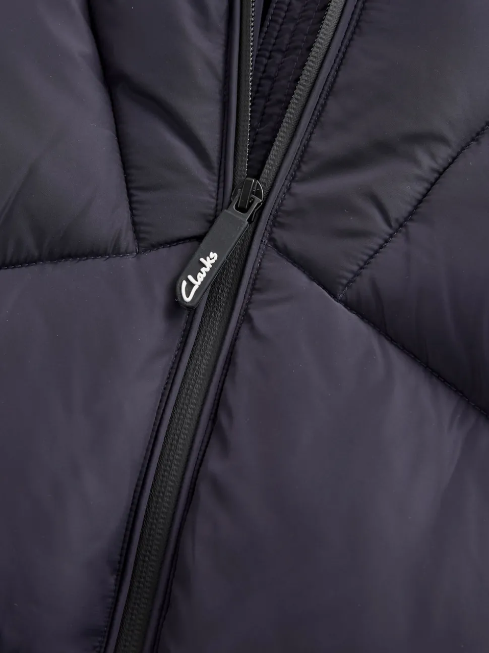 Clarks Navy Girls Shower Resistant Longline Padded Coat
