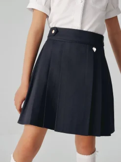 Clarks Navy Pleated School Skirt