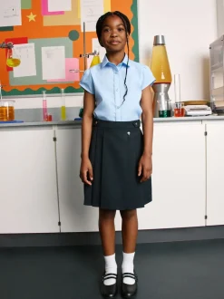 Clarks Navy Pleated School Skirt
