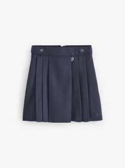 Clarks Navy Pleated School Skirts 2 Pack