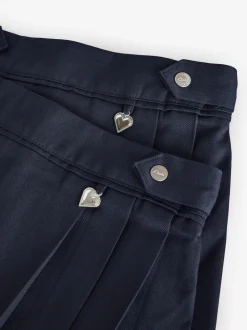 Clarks Navy Pleated School Skirts 2 Pack