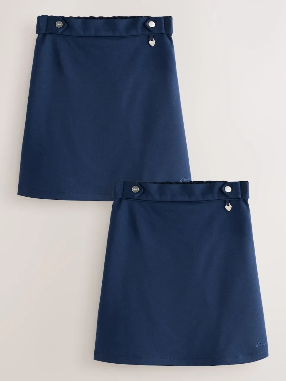 Clarks Navy Pull-On Ponte Pencil School Skirts 2 Pack