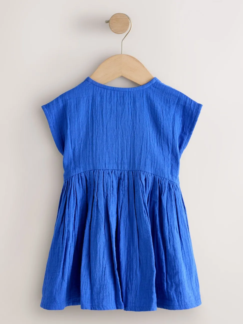 Cobalt Blue Textured Short Sleeve Dress (3mths-8yrs)