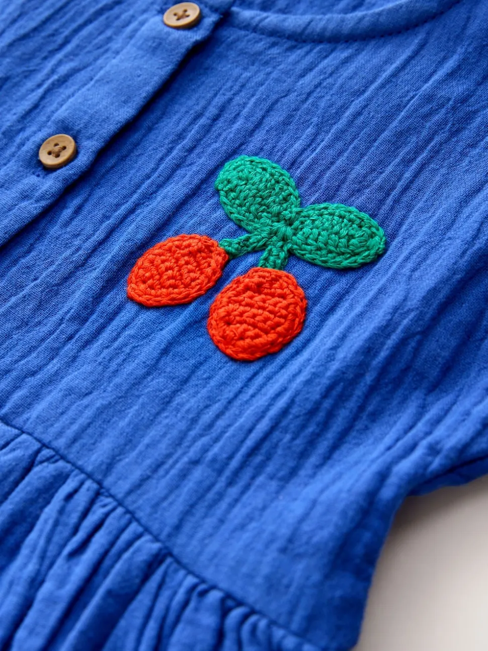 Cobalt Blue Textured Short Sleeve Dress (3mths-8yrs)