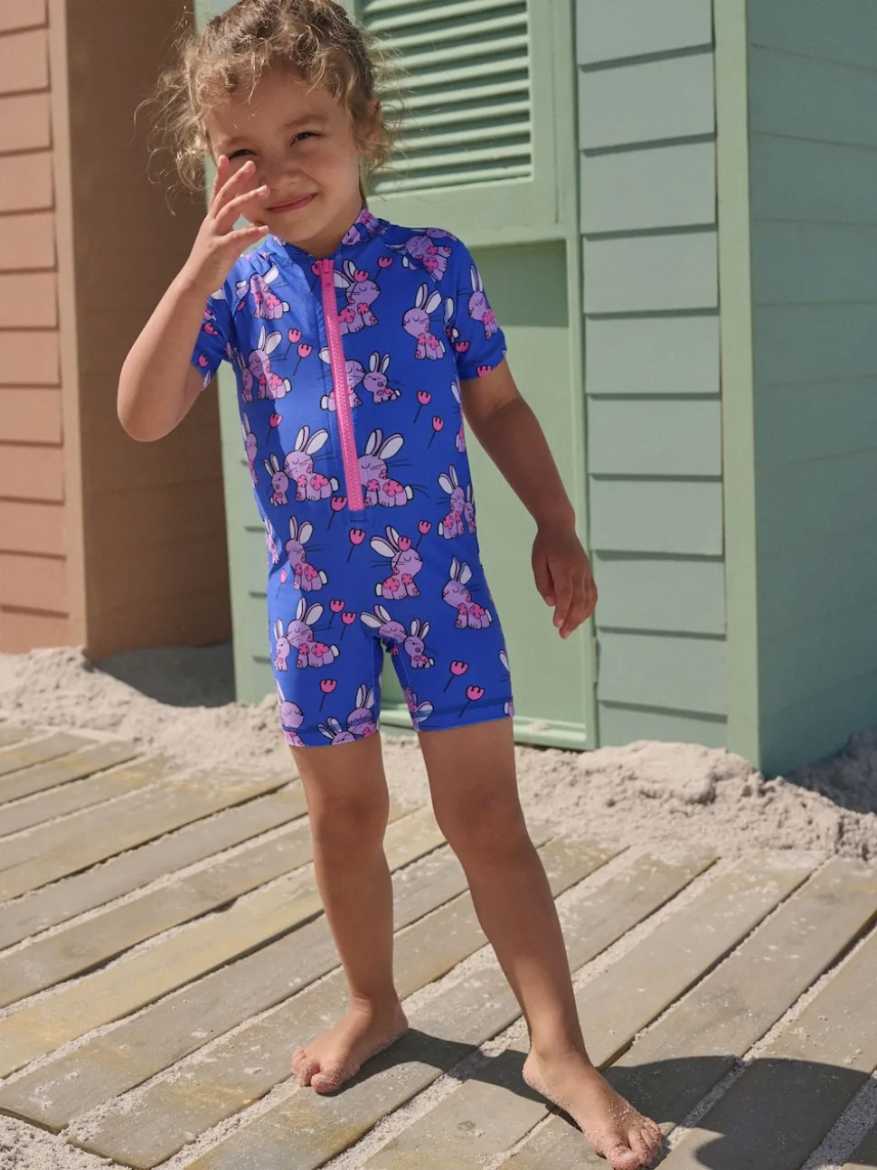Cobalt Blue Bunny Sunsafe Swimsuit (3mths-10yrs)