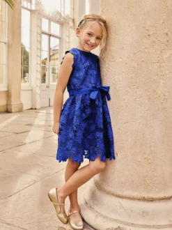 Cobalt Blue Lace Occasion Dress (3-16yrs)