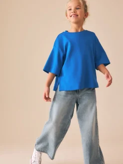 Cobalt Blue Oversized Boxy Heavyweight T-Shirt (3-16yrs)