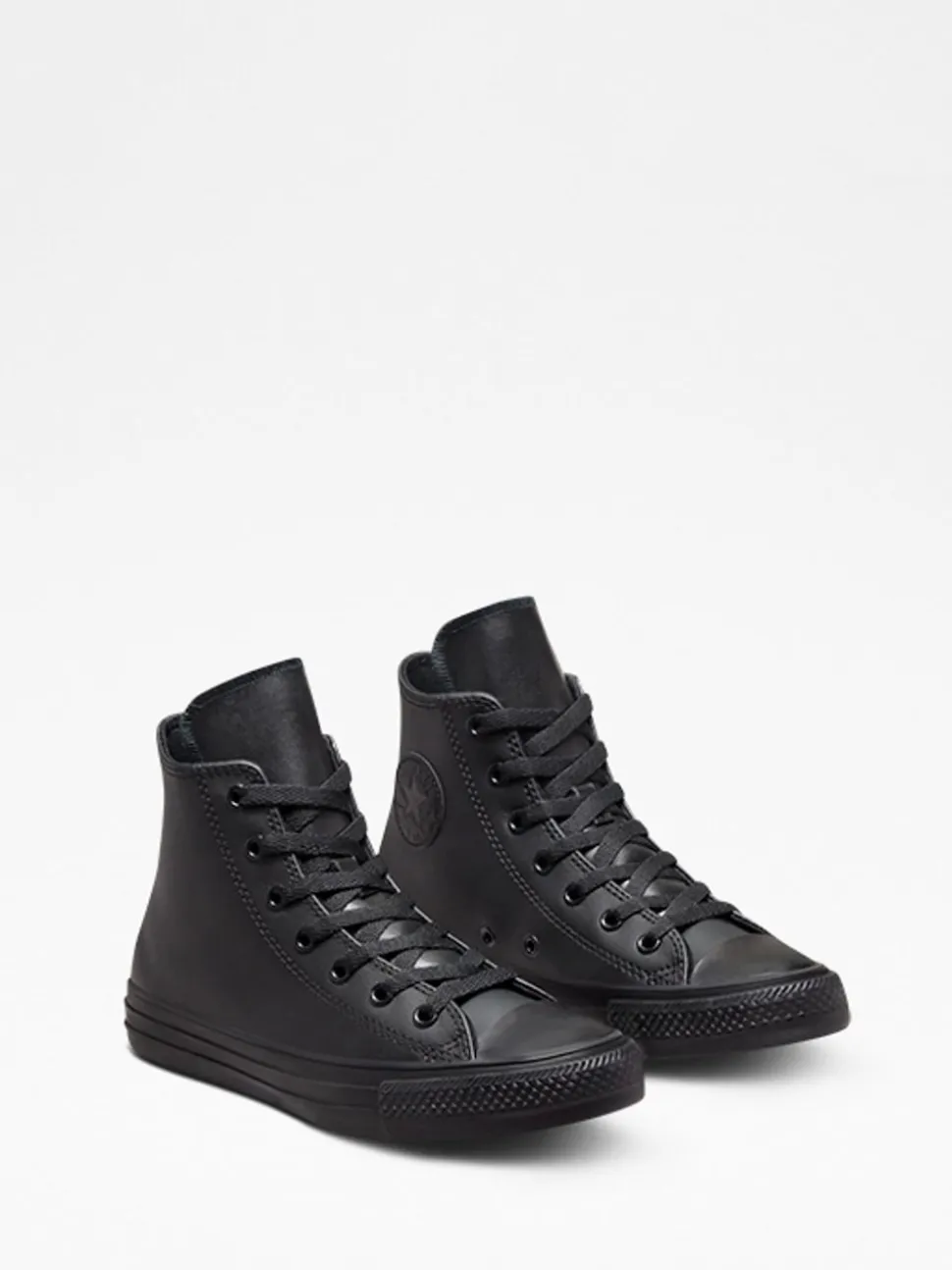 Converse Black Leather High Top Youth Trainers
