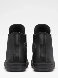 Converse Black Leather High Top Youth Trainers