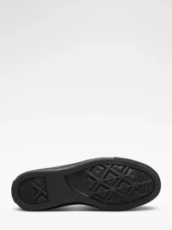 Converse Black Leather High Top Youth Trainers