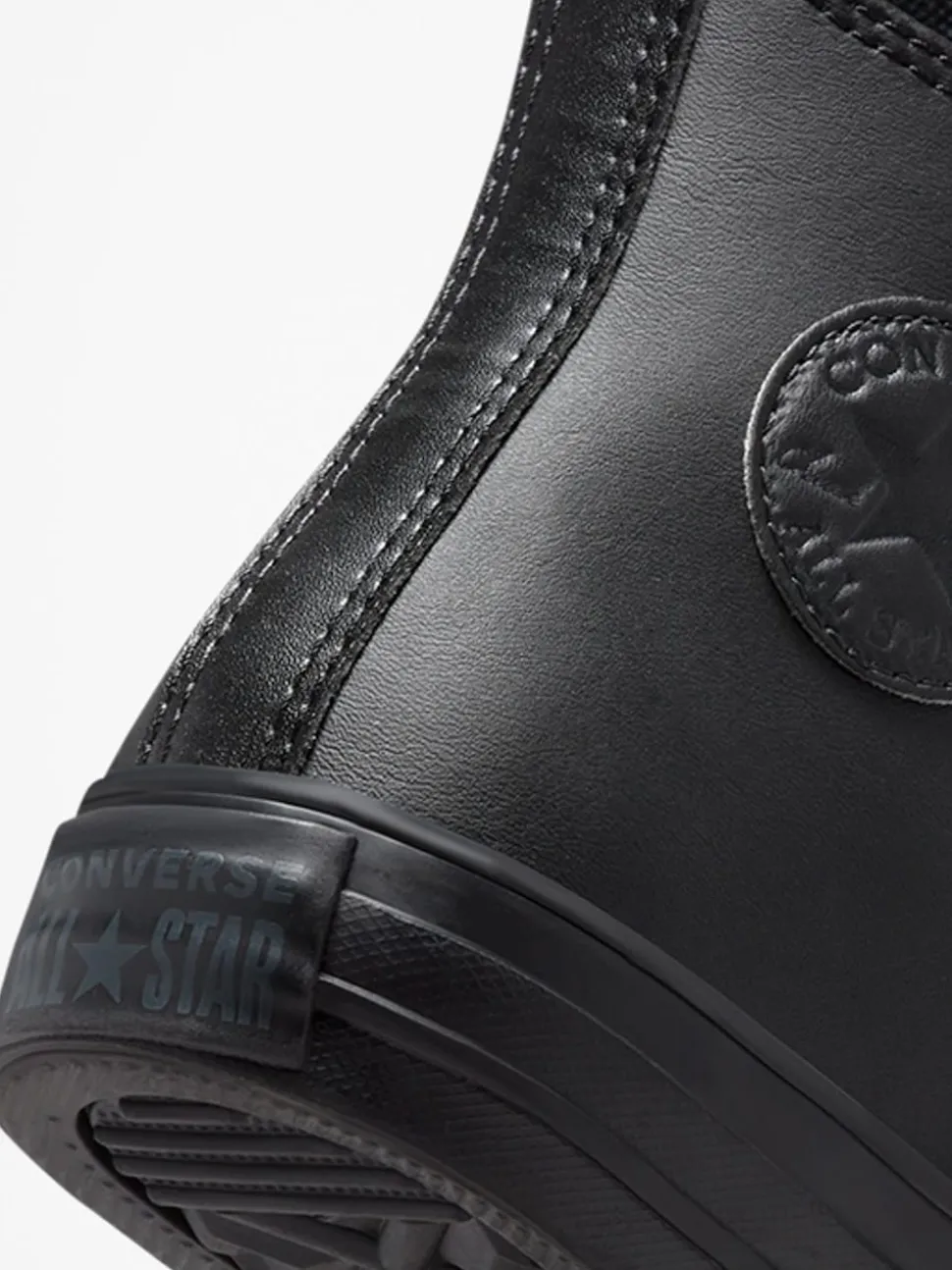 Converse Black Leather High Top Youth Trainers