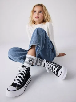 Converse Black Eva Lift High Top Junior Trainers