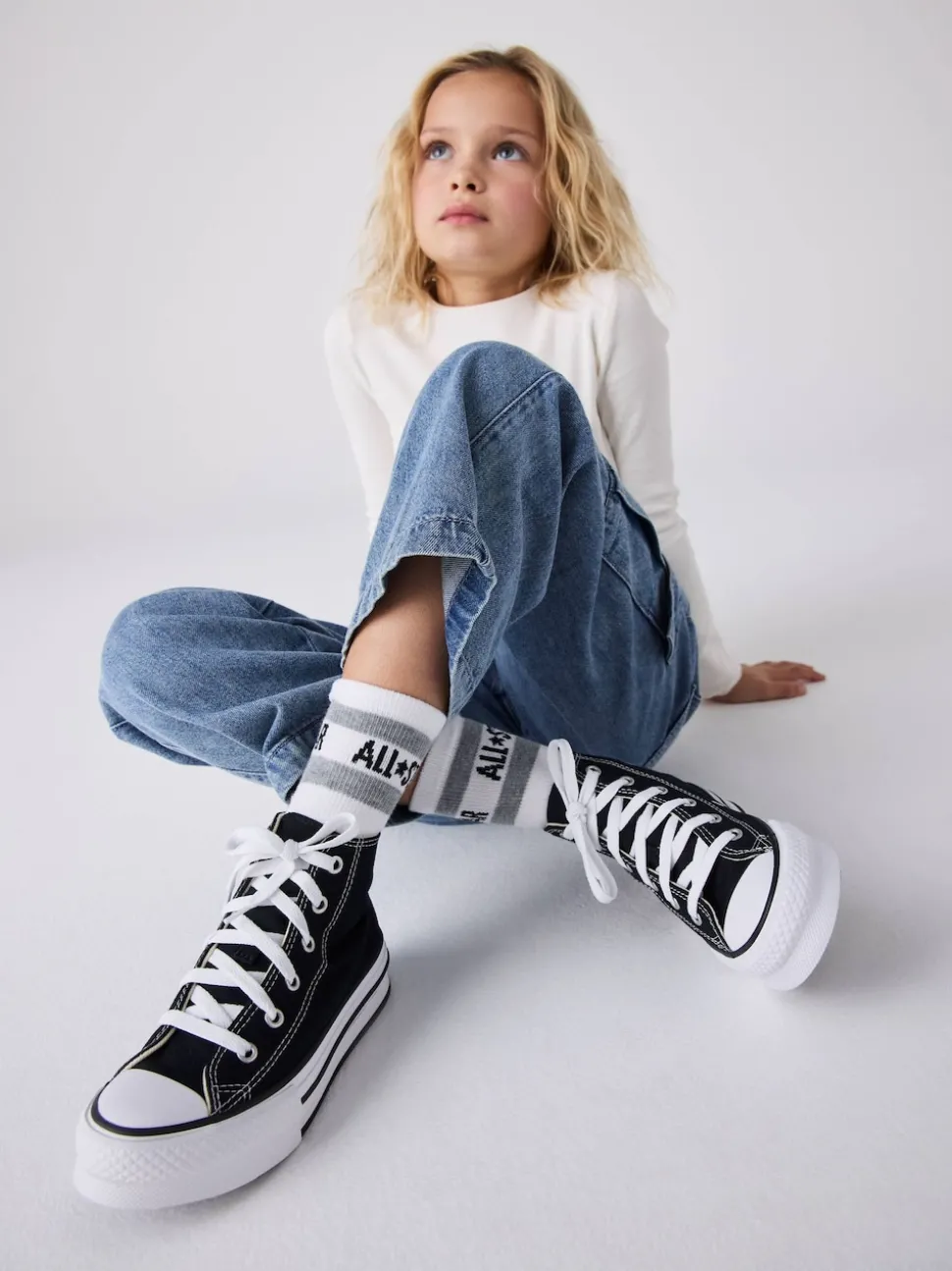 Converse Black Eva Lift High Top Junior Trainers